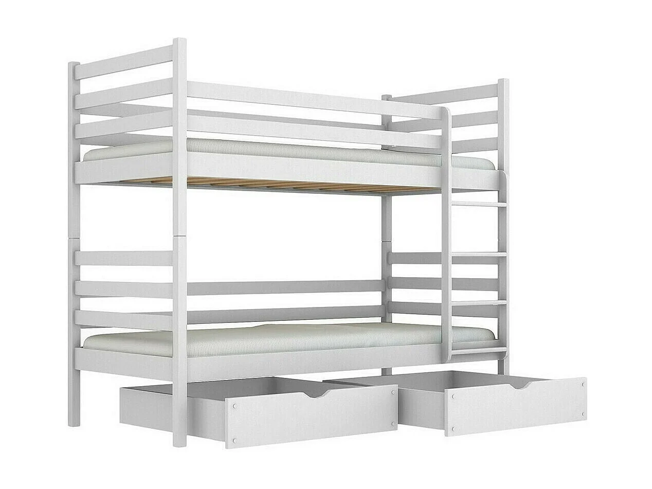 Lit superposé Vista 101, Superposés, Blanc, 90x200, Bois, Disponible, 97x208x161cm