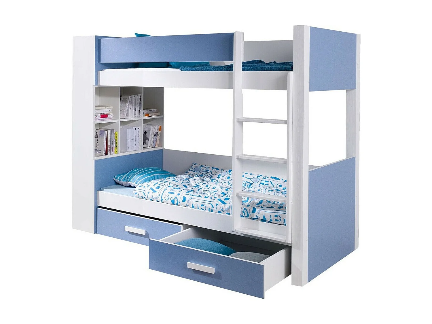 Beliche Henderson 142, De dois andares, Azul, Estrados de cama