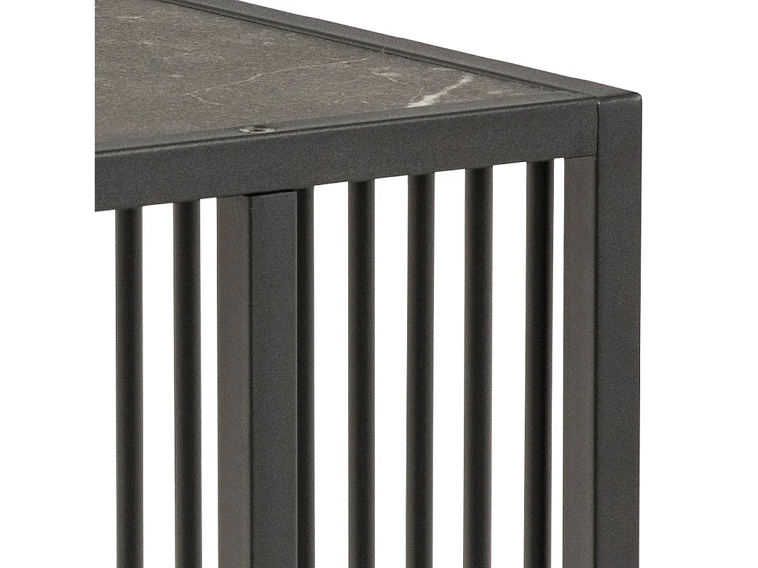 Stir salontafel bijzettafel 35x43x63cm marmer decor, zwart.