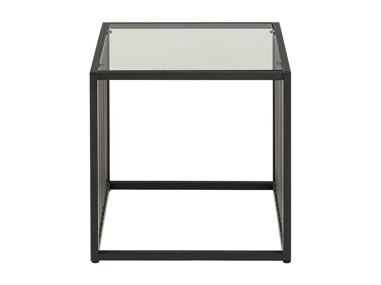 Strington table basse table d'angle 40x40x40cm verre, gris.