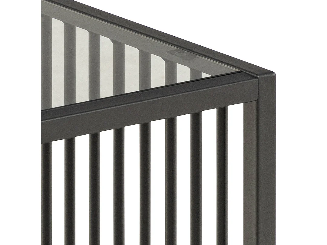 Strington table basse table d'angle 40x40x40cm verre, gris.