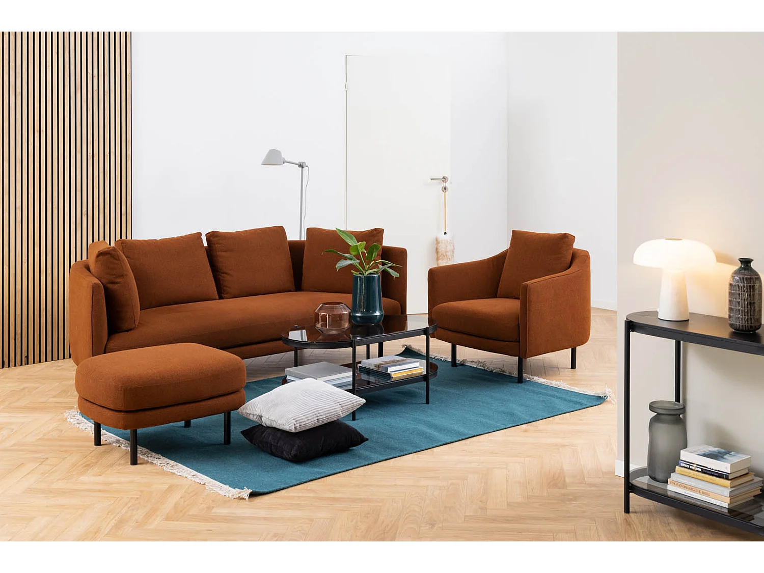 Bayonne Couchtisch 1 Ablage, Glas rauchfarbenen.