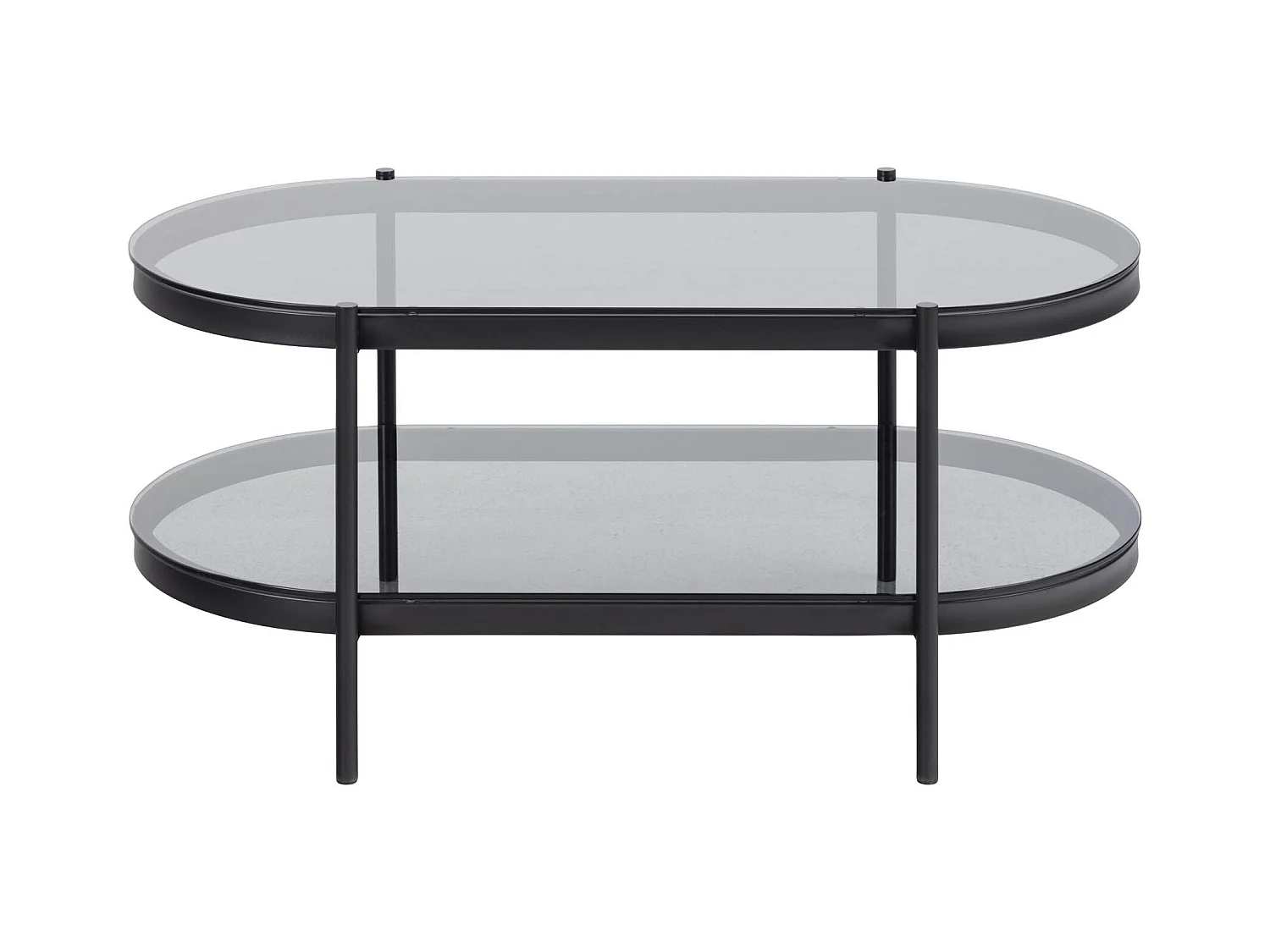 Bayolo salontafel 1 plank, glas rookkleurig.