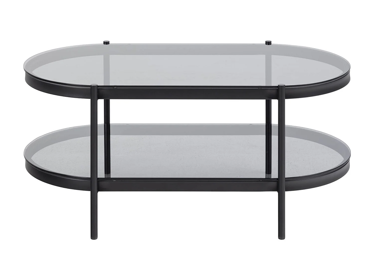 Bayonne table basse 1 tablette, verre enfumé.