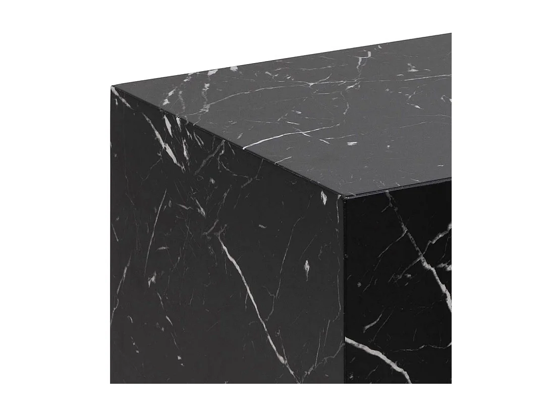 Dicte salontafel set 2 stk. marmer decor zwart.