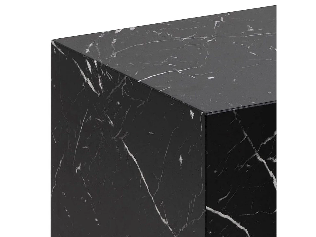 Dice table basse lot 2 stk. marbre décor noir.