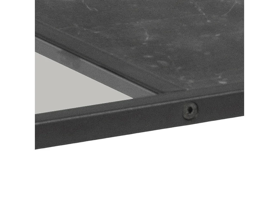 Strington Couchtisch 120x60 cm Glas, rauchfarbenen, schwarz Marmor dekor.