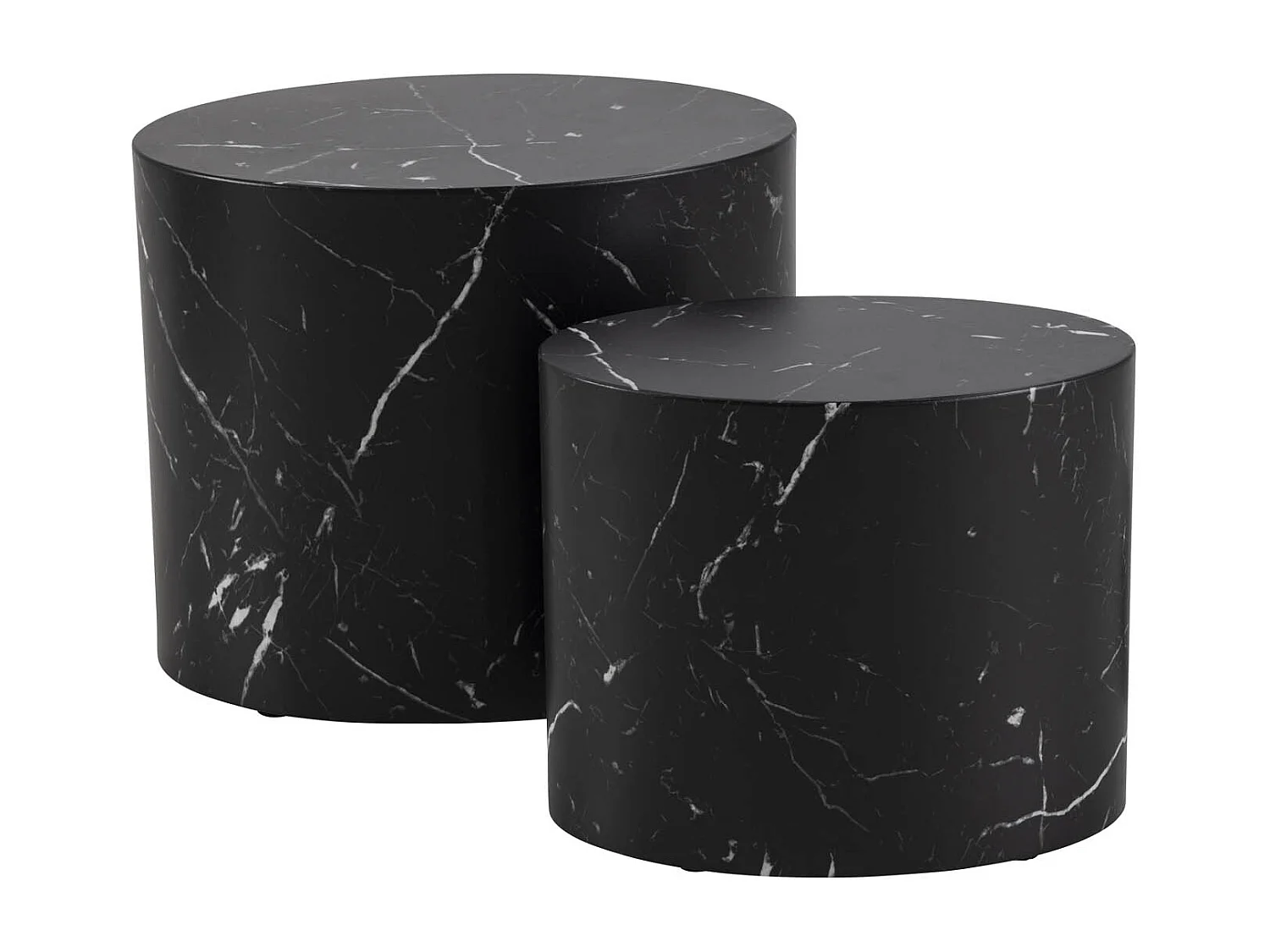 Mille salontafel set 2 stk. marmer decor zwart.