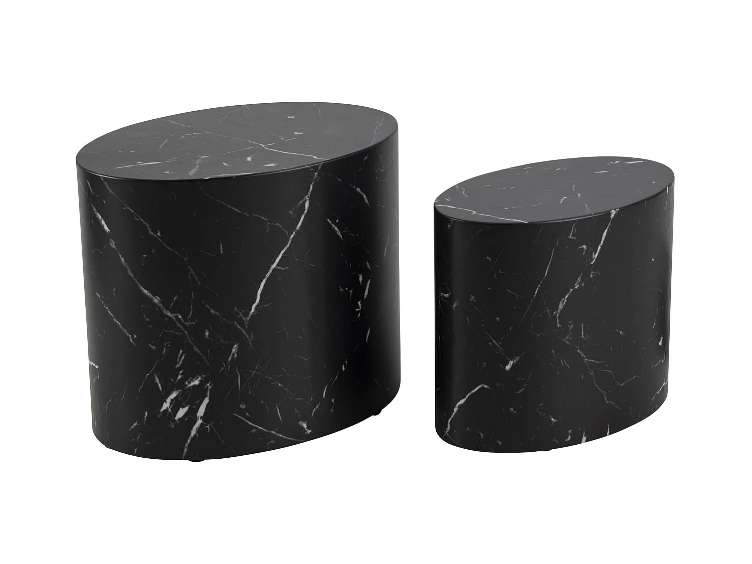 Mice table basse lot 2 stk. marbre décor noir.