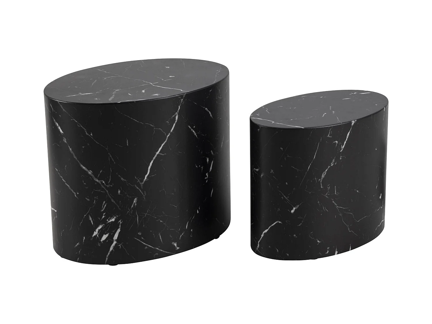 Mille salontafel set 2 stk. marmer decor zwart.