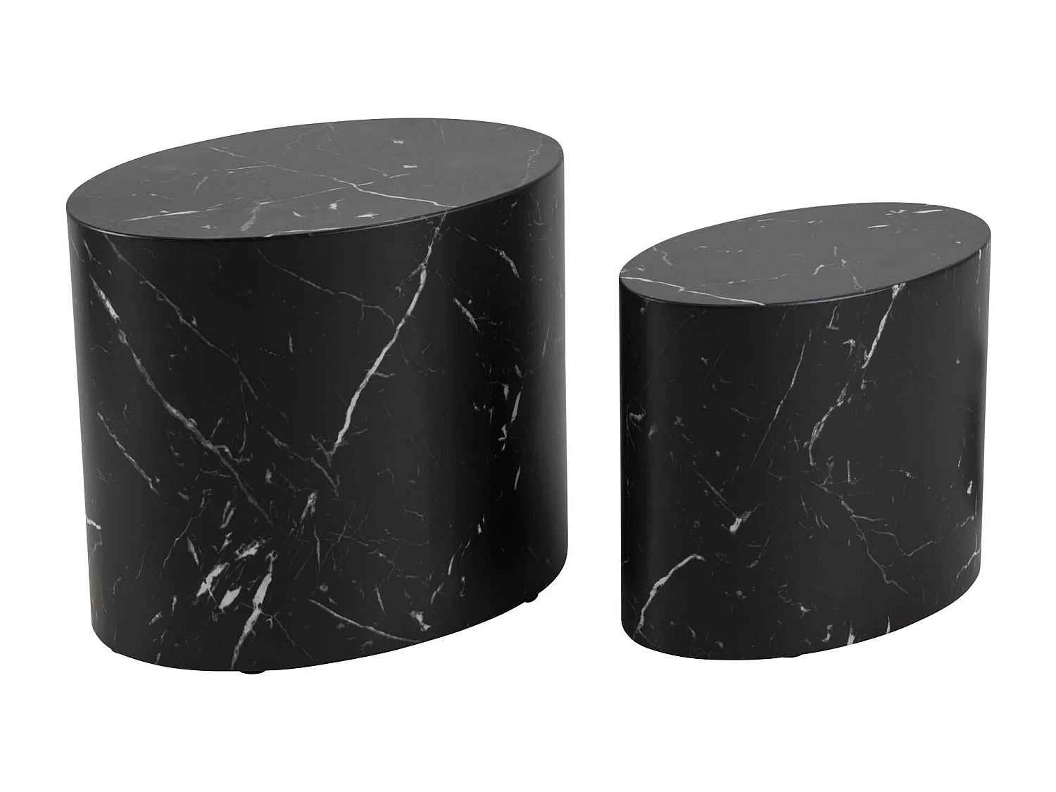 Mice table basse lot 2 stk. marbre décor noir.