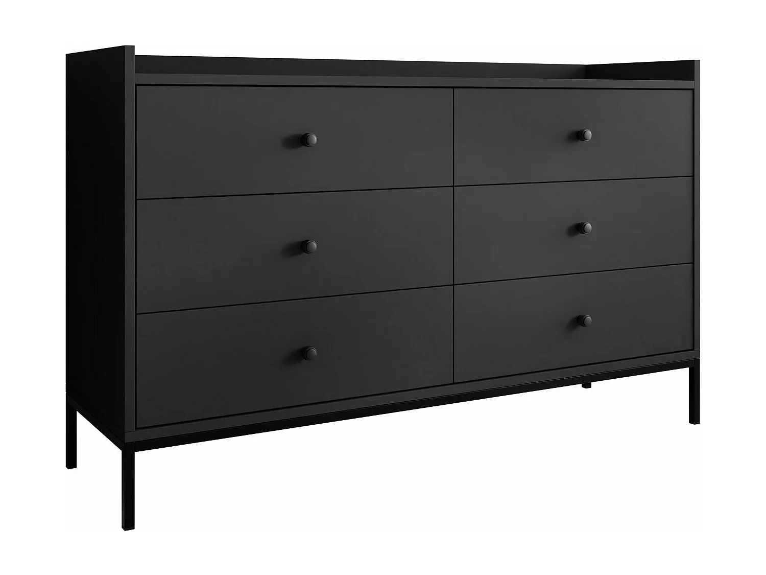 Commode Comfivo Etmore 101, Noir, Avec tiroirs, 80x130x40cm