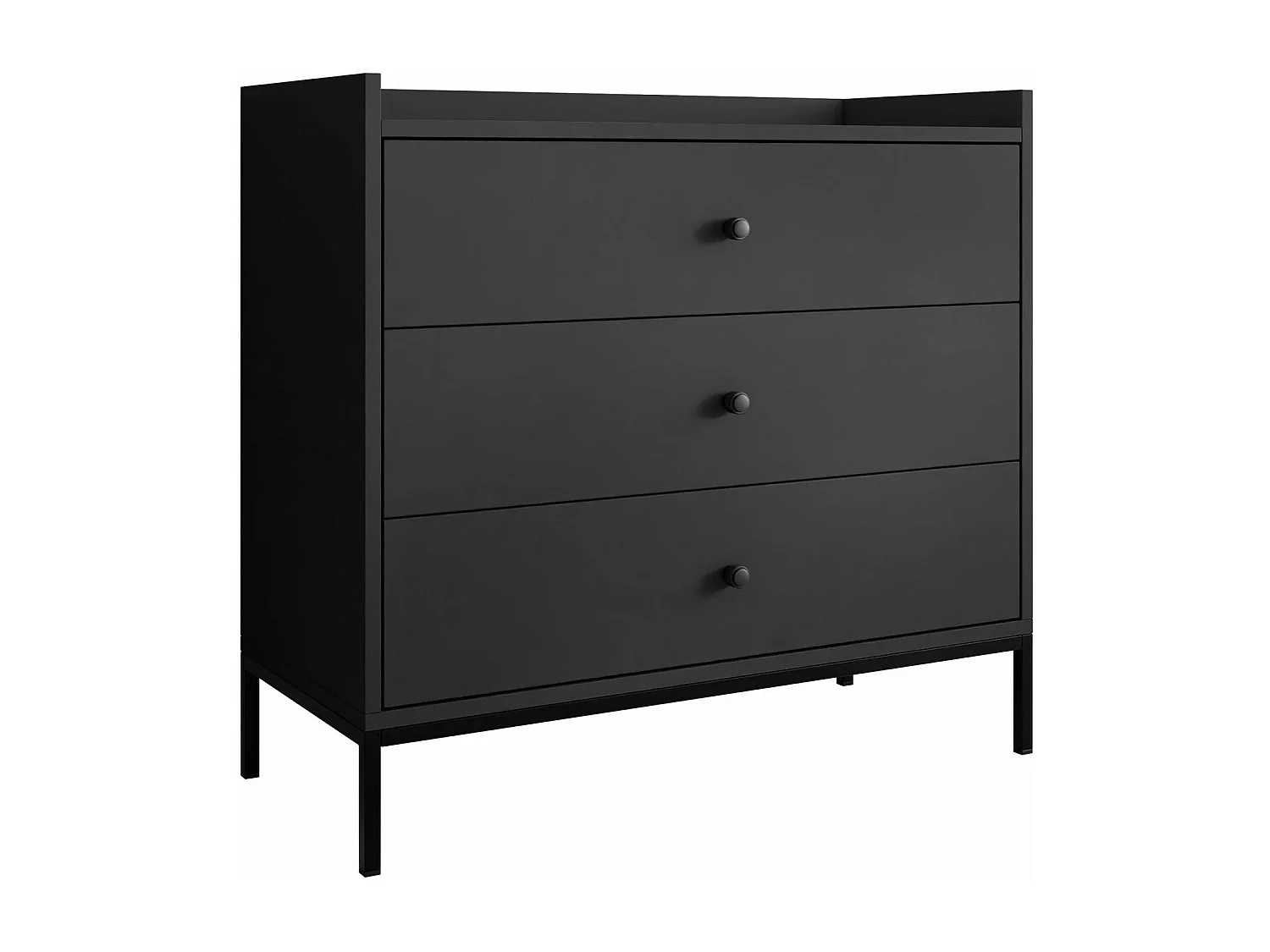 Commode Comfivo Etmore 100, Noir, Avec tiroirs, 80x80x40cm