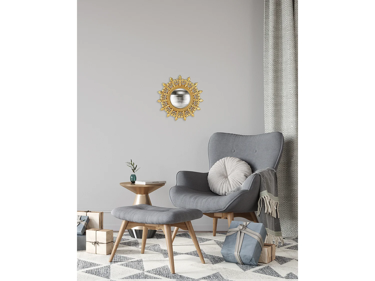 Miroir soleil rond convexe 25cm