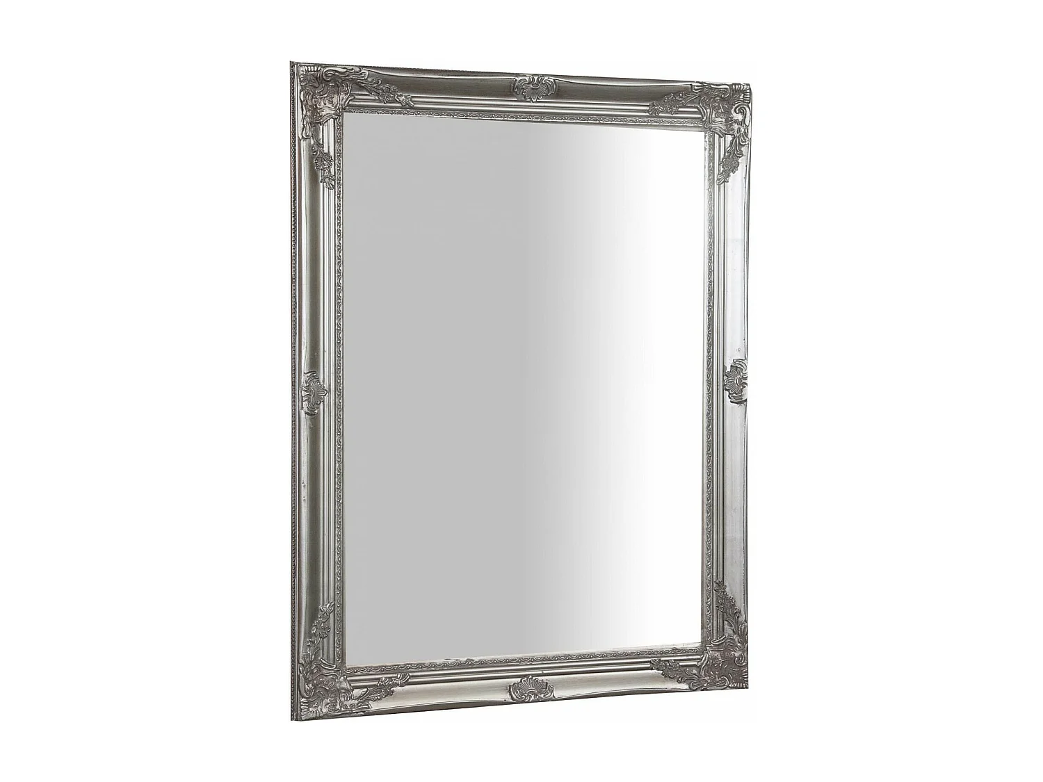 Miroir avec cadre argenté - Bois - 62x82 cm
