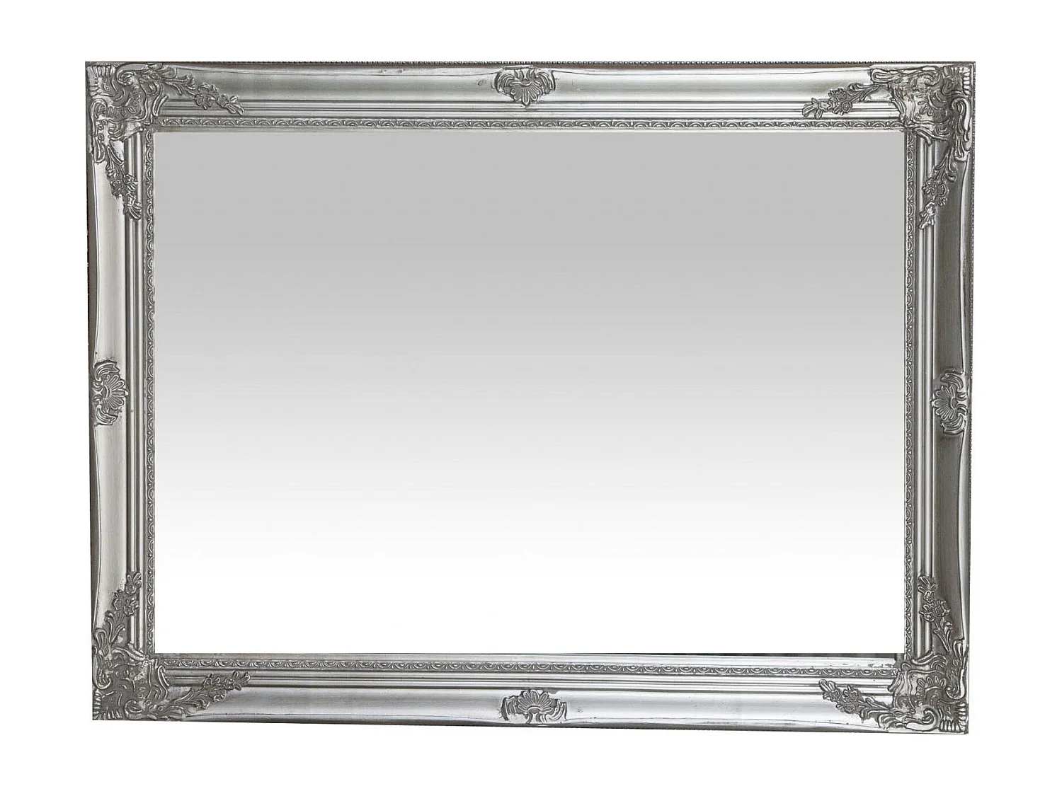 Miroir avec cadre argenté - Bois - 62x82 cm