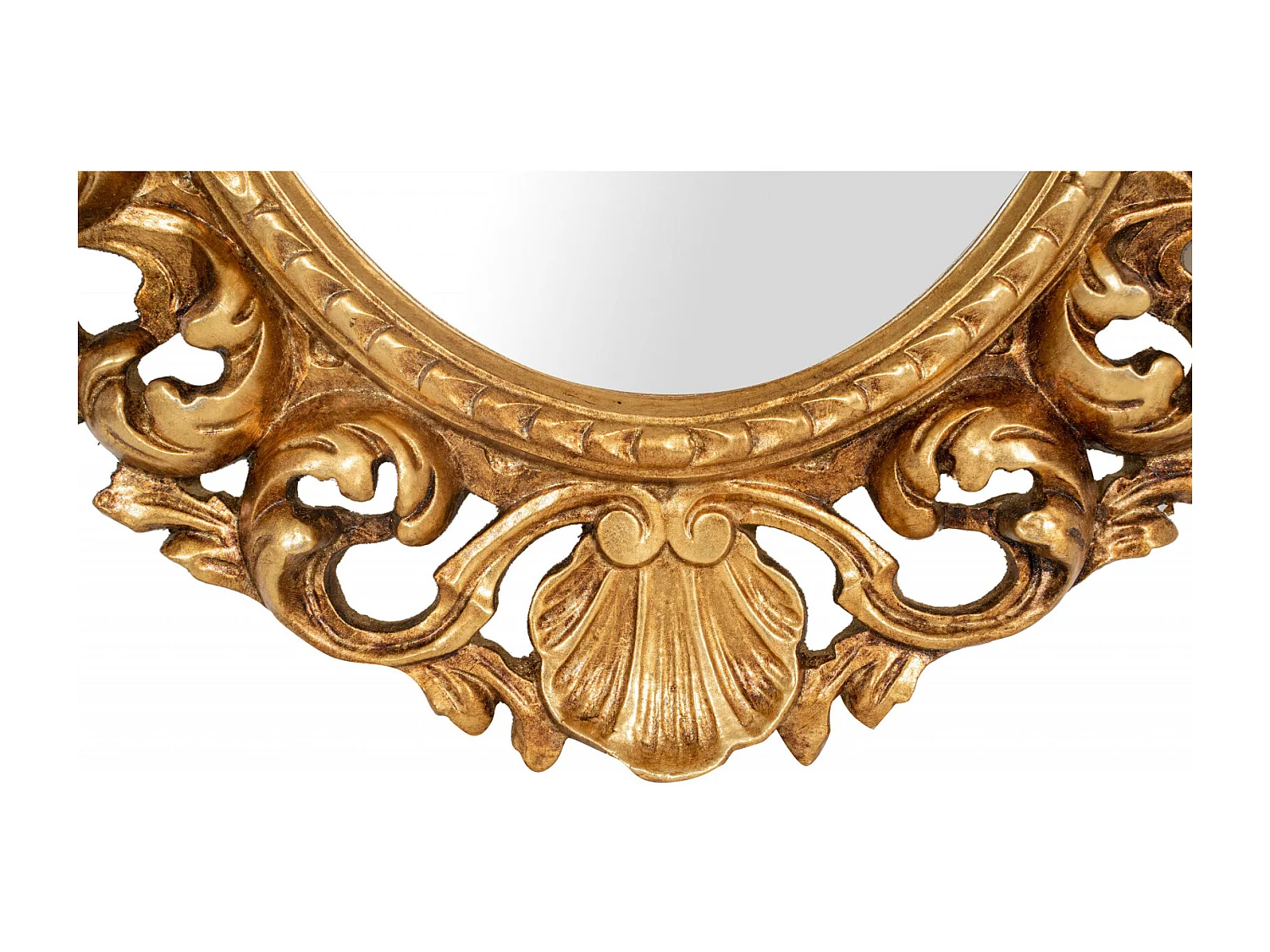 BISCOTTINI Miroir Mural en Bois - Miroir Décoratif Finition Or Antique - Miroir pour Salle de Bain et Salon - 50x4x60