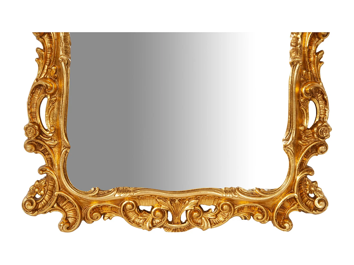 Miroir mural vintage - Finition feuille d'or - Bois - 70x106 cm