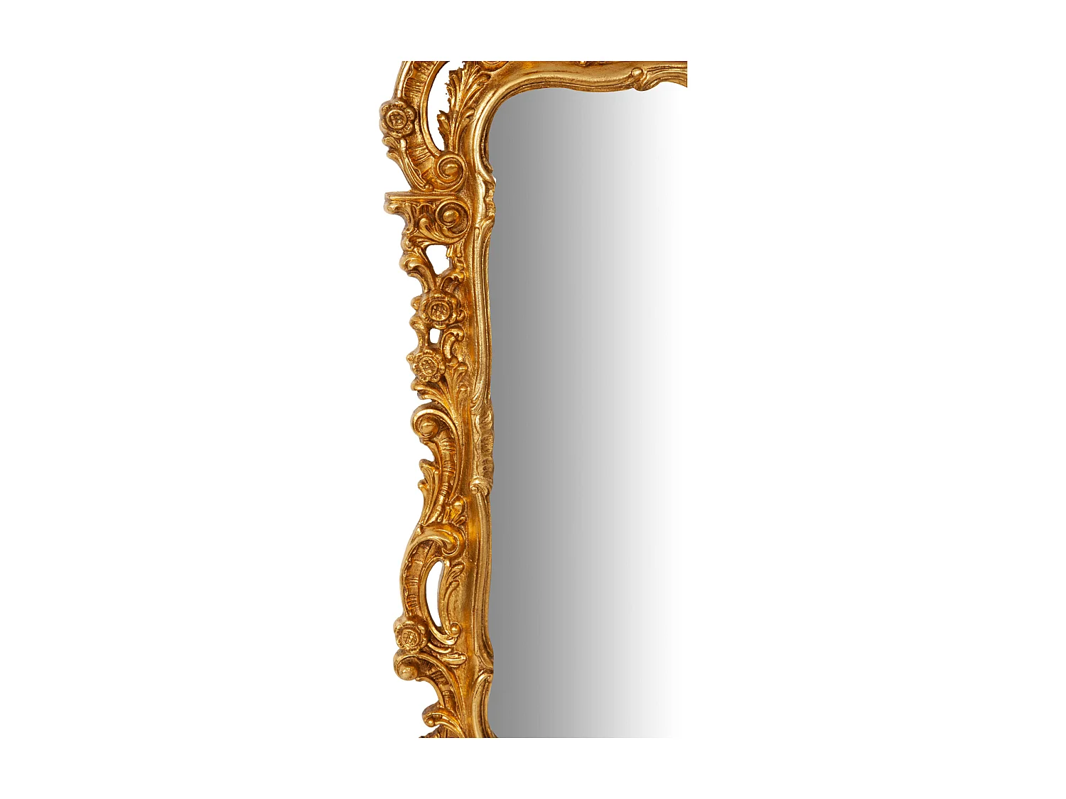 Miroir mural vintage - Finition feuille d'or - Bois - 70x106 cm
