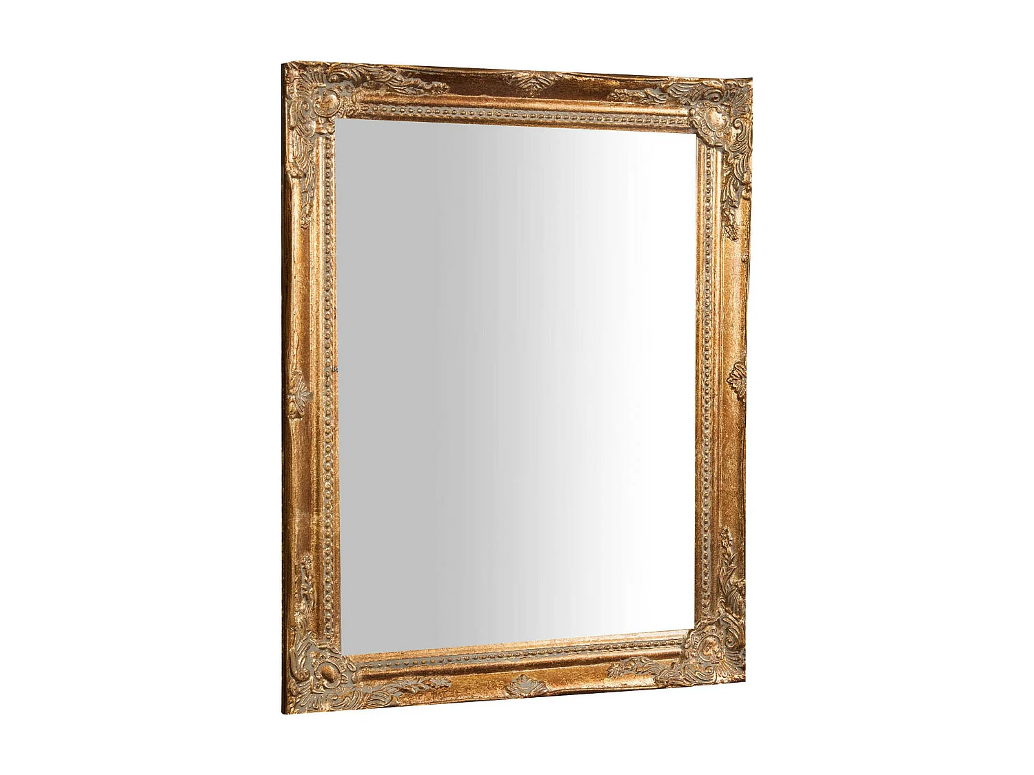 BISCOTTINI Miroir Mural en Bois - Miroir à Suspendre Finition Blanc Antique - Miroir pour Salon et Chambre - 36x4x47