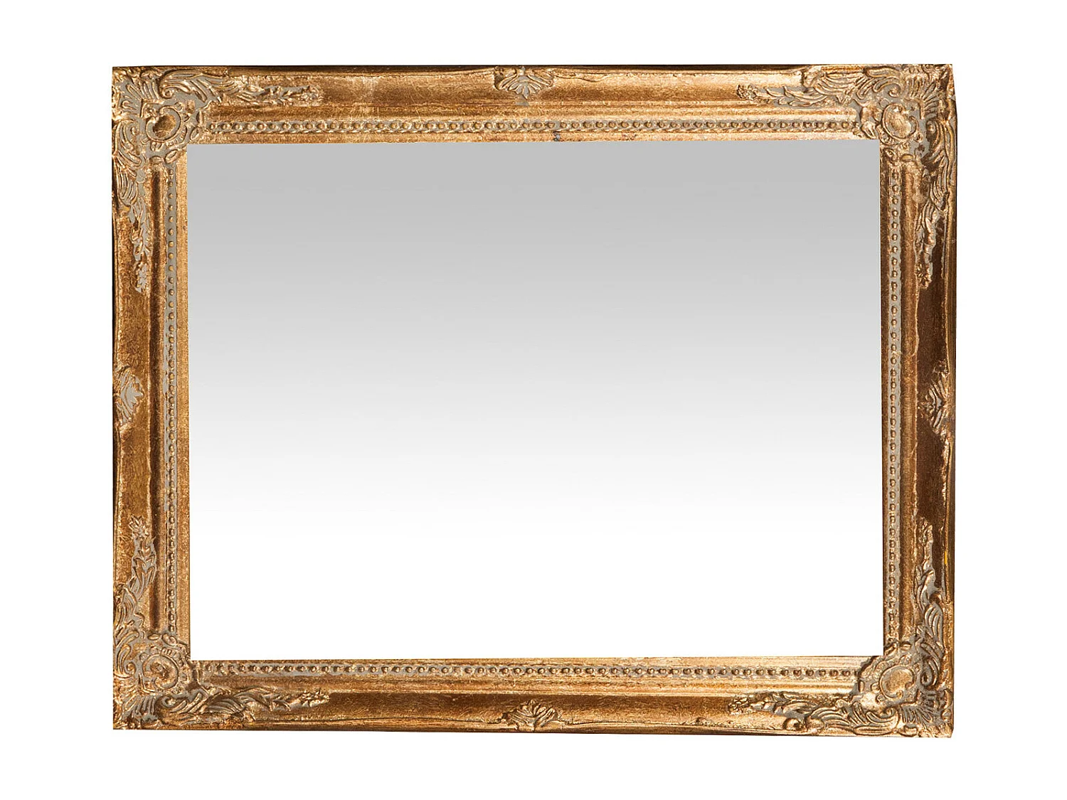 BISCOTTINI Miroir Mural en Bois - Miroir à Suspendre Finition Blanc Antique - Miroir pour Salon et Chambre - 36x4x47