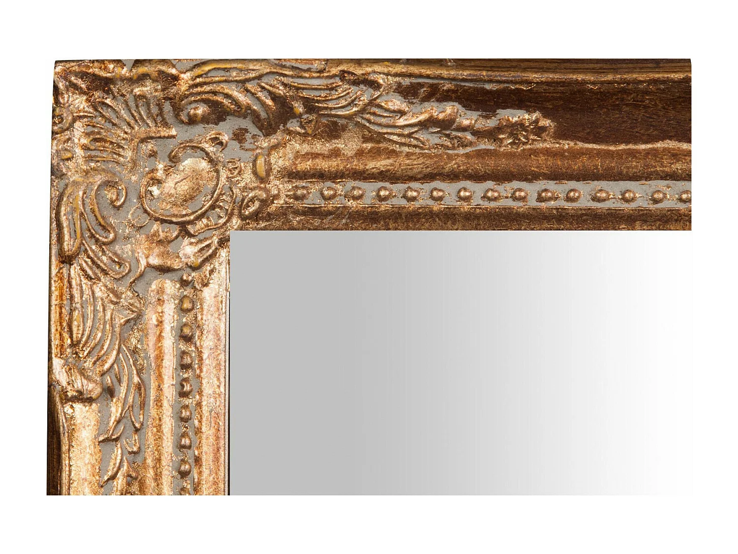 BISCOTTINI Miroir Mural en Bois - Miroir à Suspendre Finition Blanc Antique - Miroir pour Salon et Chambre - 36x4x47