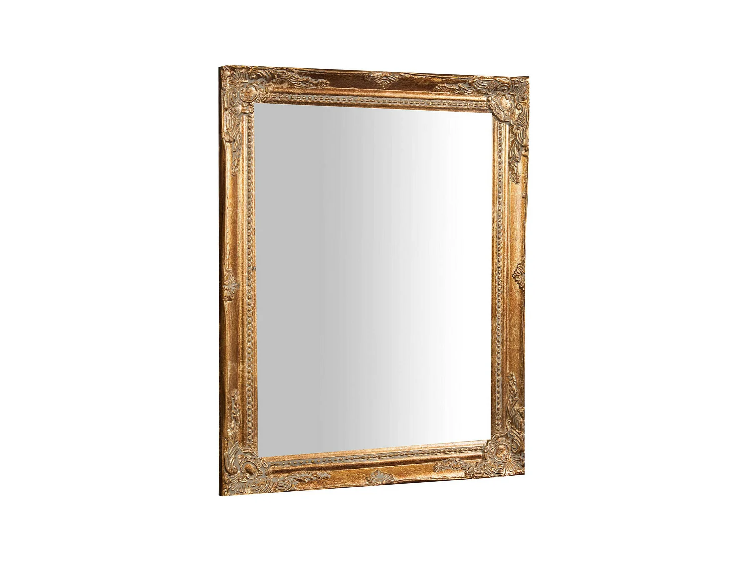 BISCOTTINI Specchio da Parete in Legno - Specchio da Appendere con Finitura Bianco Antico - Specchio per Soggiorno e Camera da Letto - 36x4x47
