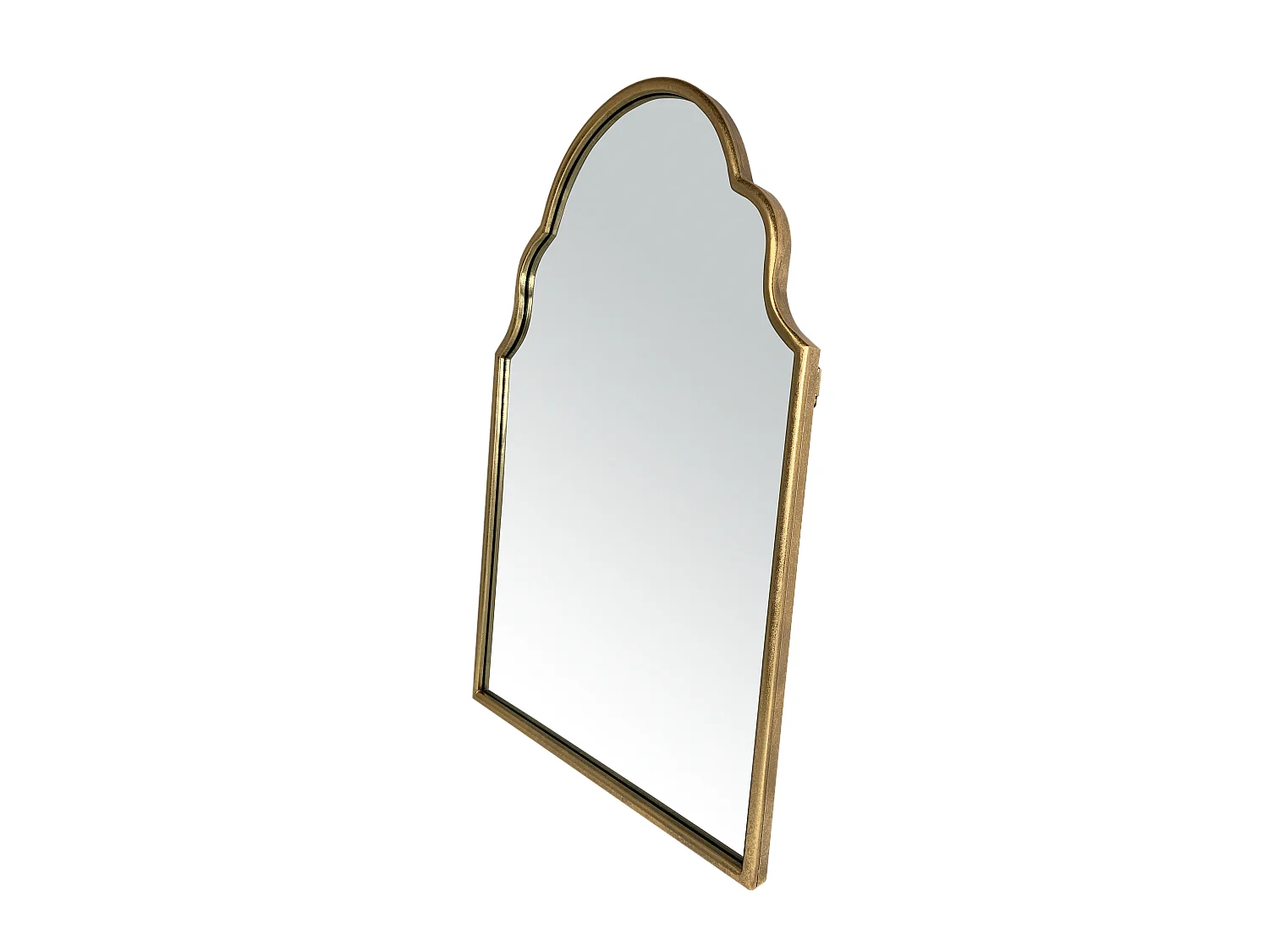 Miroir arabesque en métal doré 90x60cm