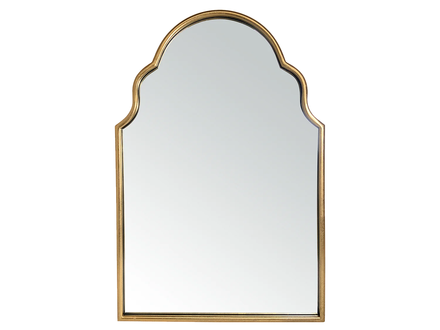 Miroir arabesque en métal doré 90x60cm