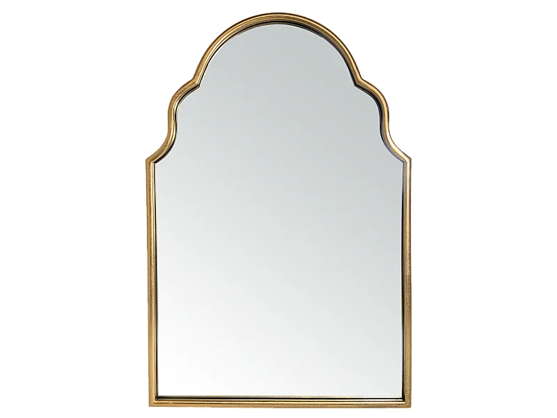 Miroir arabesque en métal doré 90x60cm
