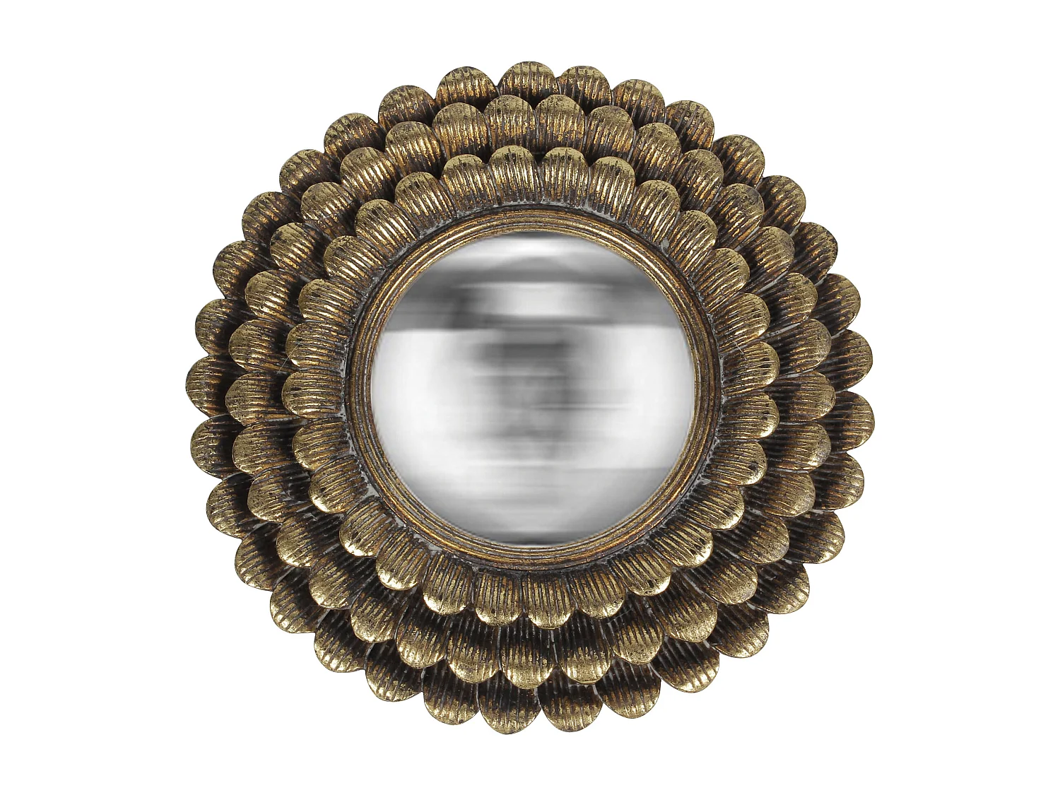 Miroir soleil convexe doré 28cm