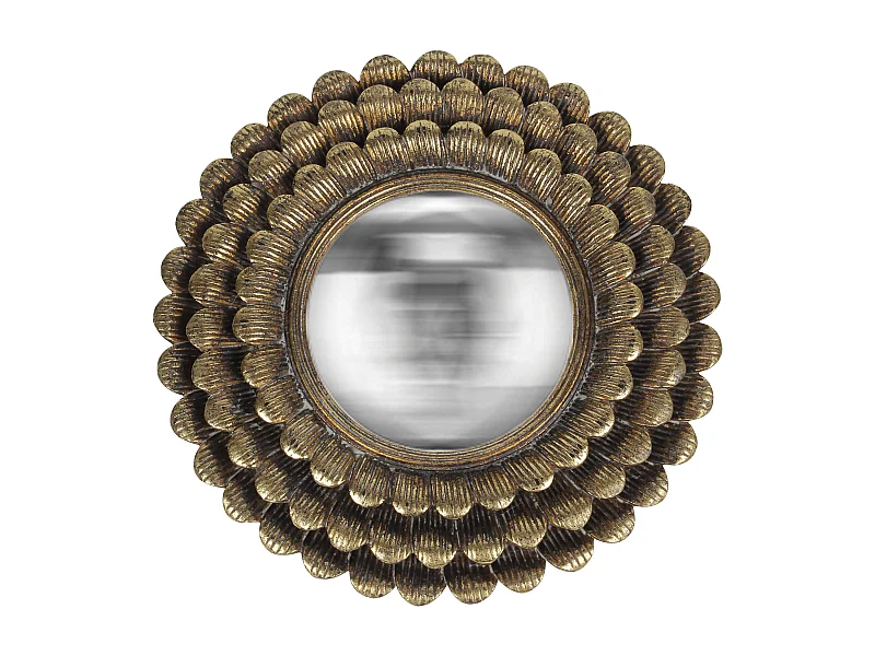 Miroir soleil convexe doré 28cm