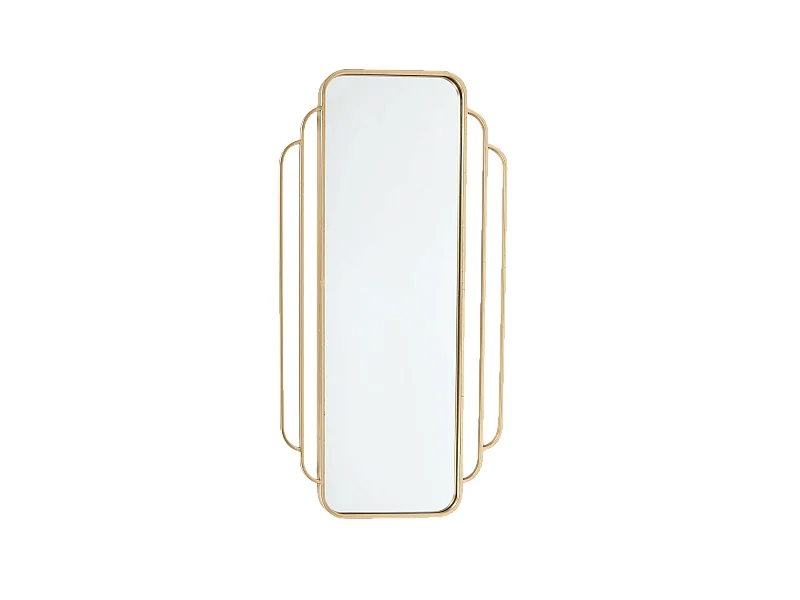 Miroir art déco en métal doré 51,5x100cm