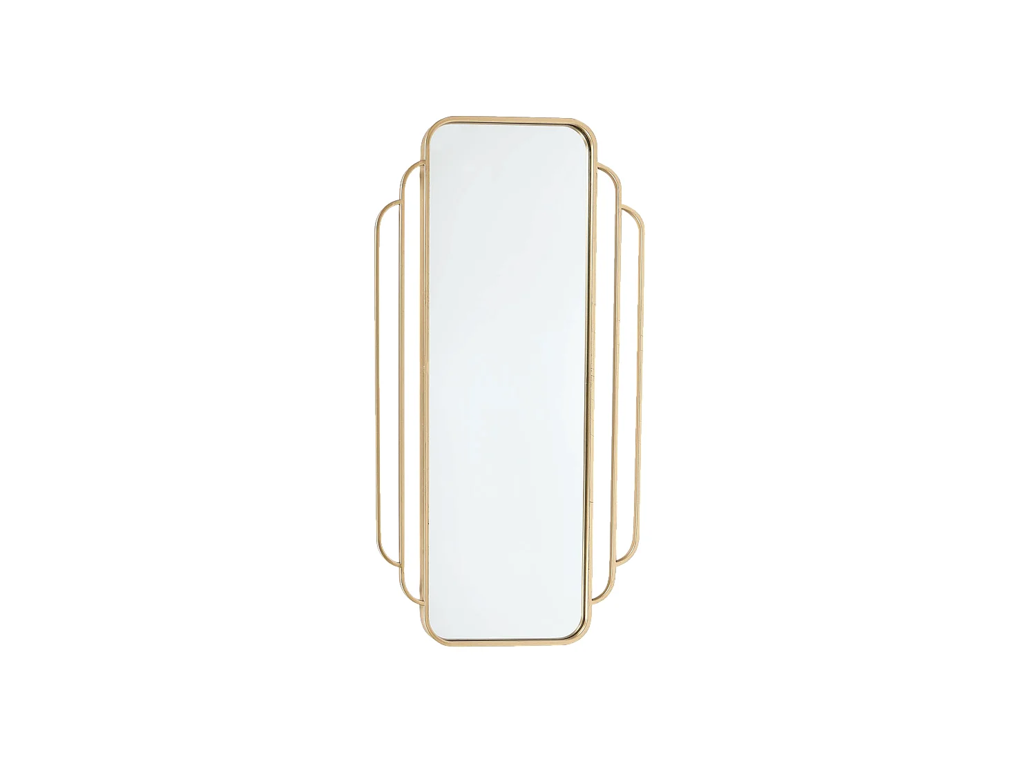 Miroir art déco en métal doré 51,5x100cm