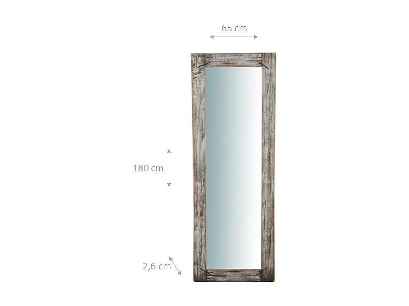 Grand Miroir mural rectangulaire - EcoAmi - Bois - 180x65 cm