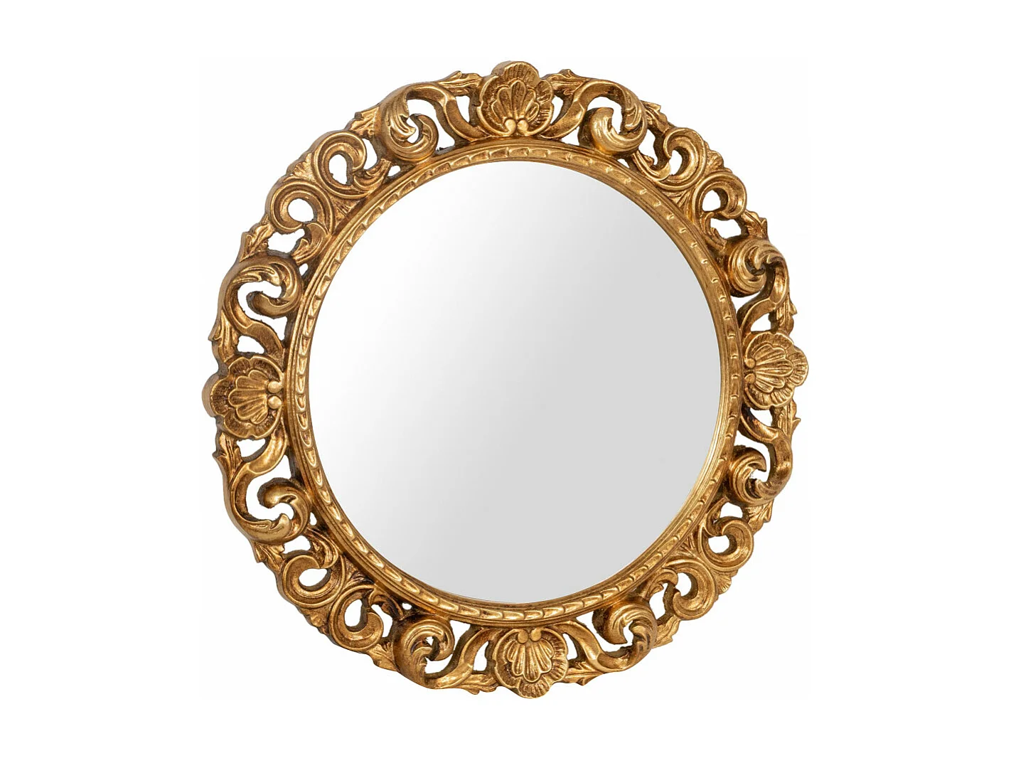 Miroir Baroque rond - Bois - 62x62 cm