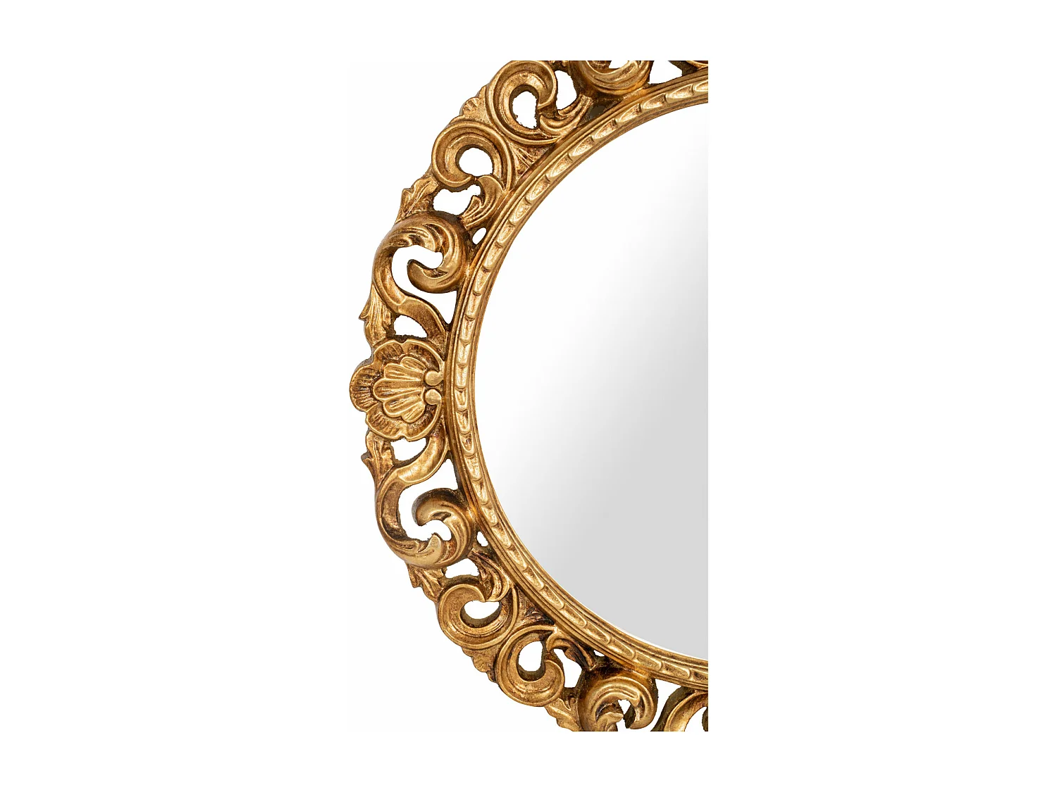 Miroir Baroque rond - Bois - 62x62 cm