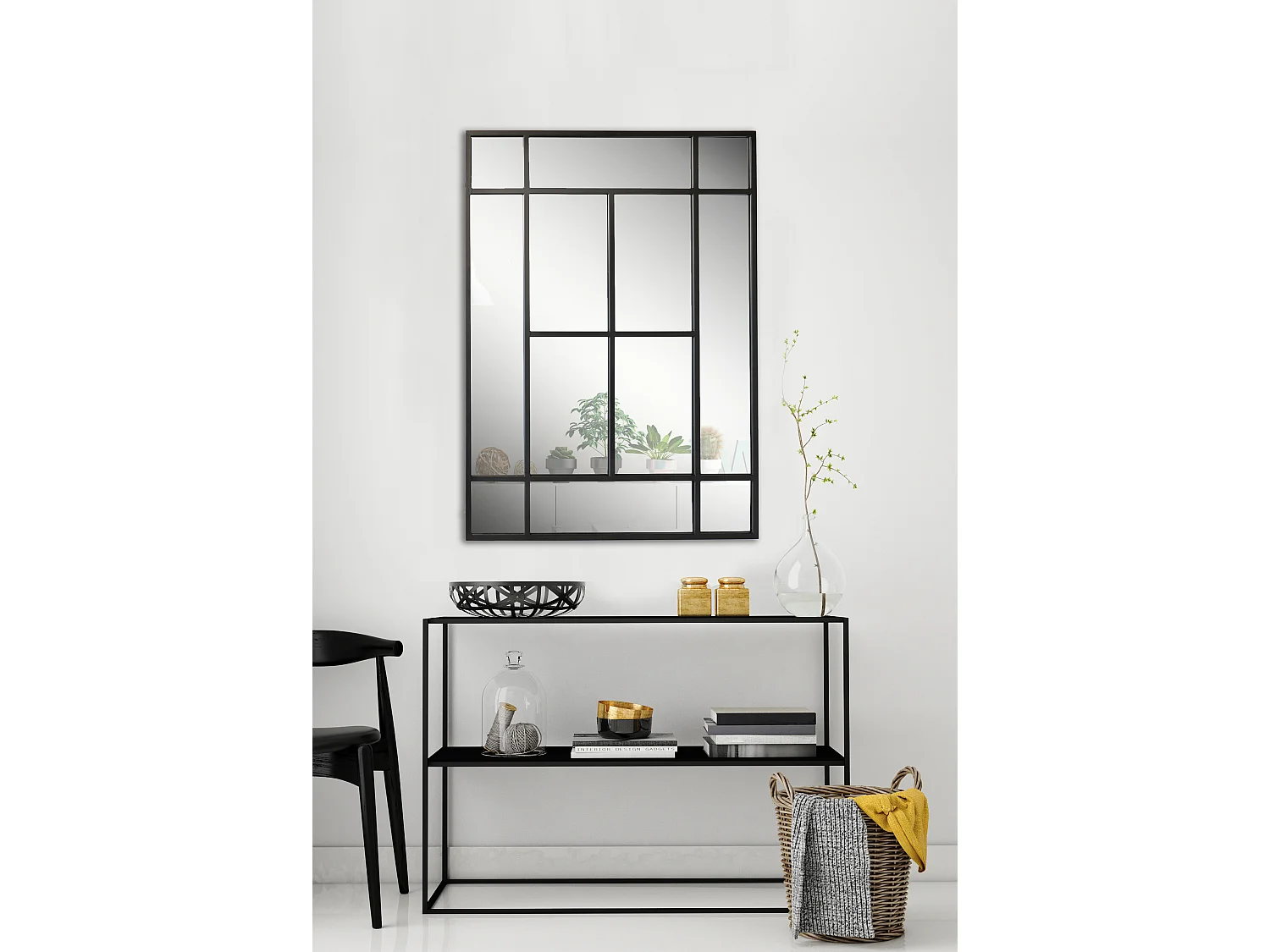 Miroir fenêtre en métal 140x100cm