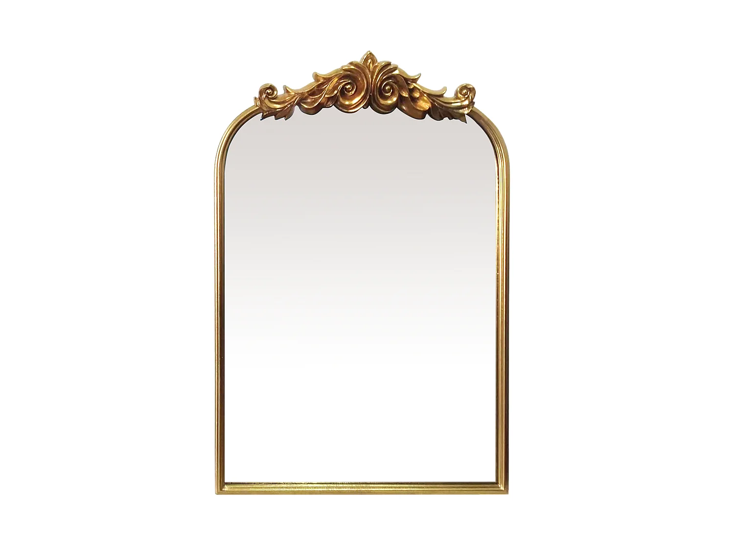 Miroir orné avec fronton doré 60x90cm