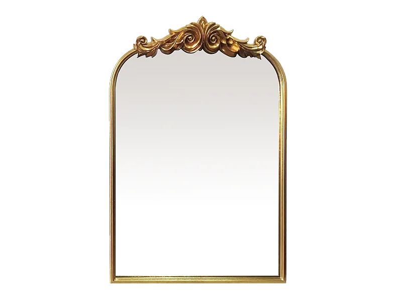 Miroir orné avec fronton doré 60x90cm
