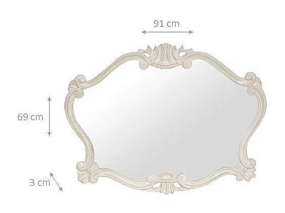 Miroir Baroque - Bois - 69x91 cm