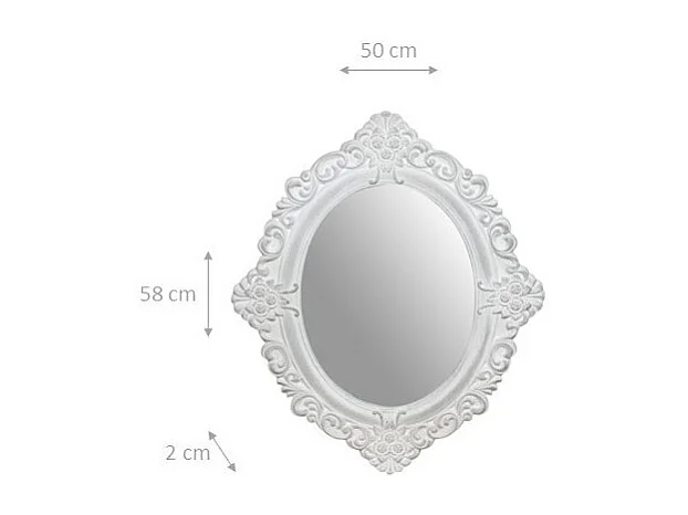 Miroir mural ovale - Bois - 58x50 cm