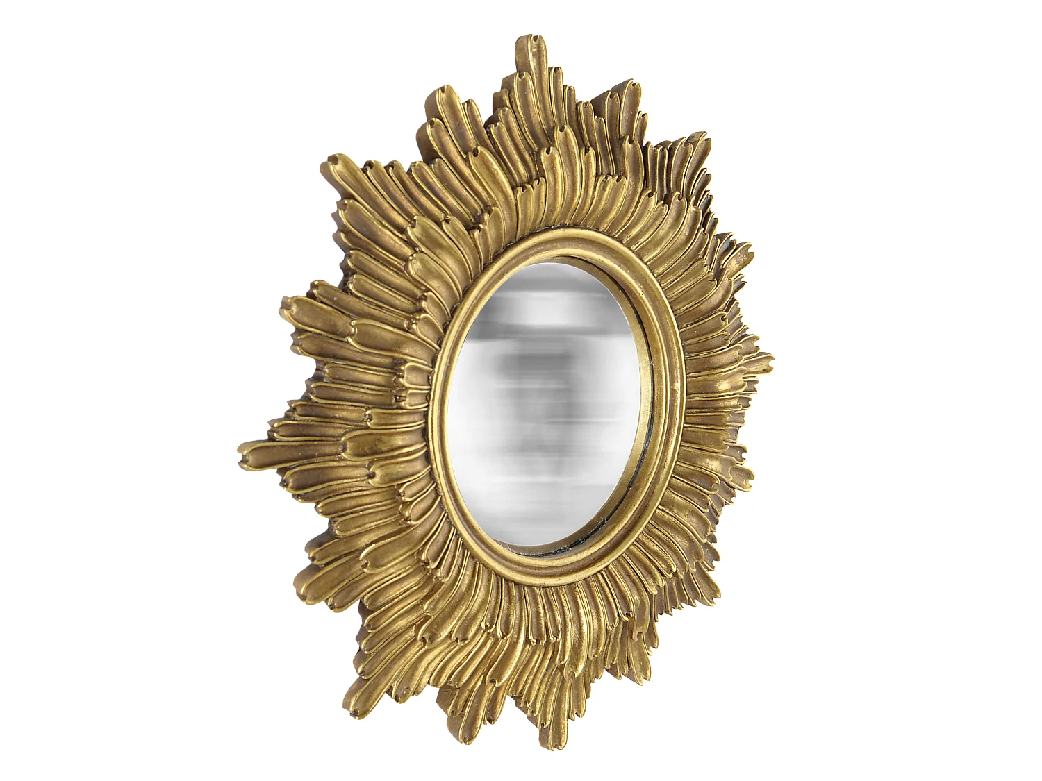 Miroir soleil convexe doré 30cm