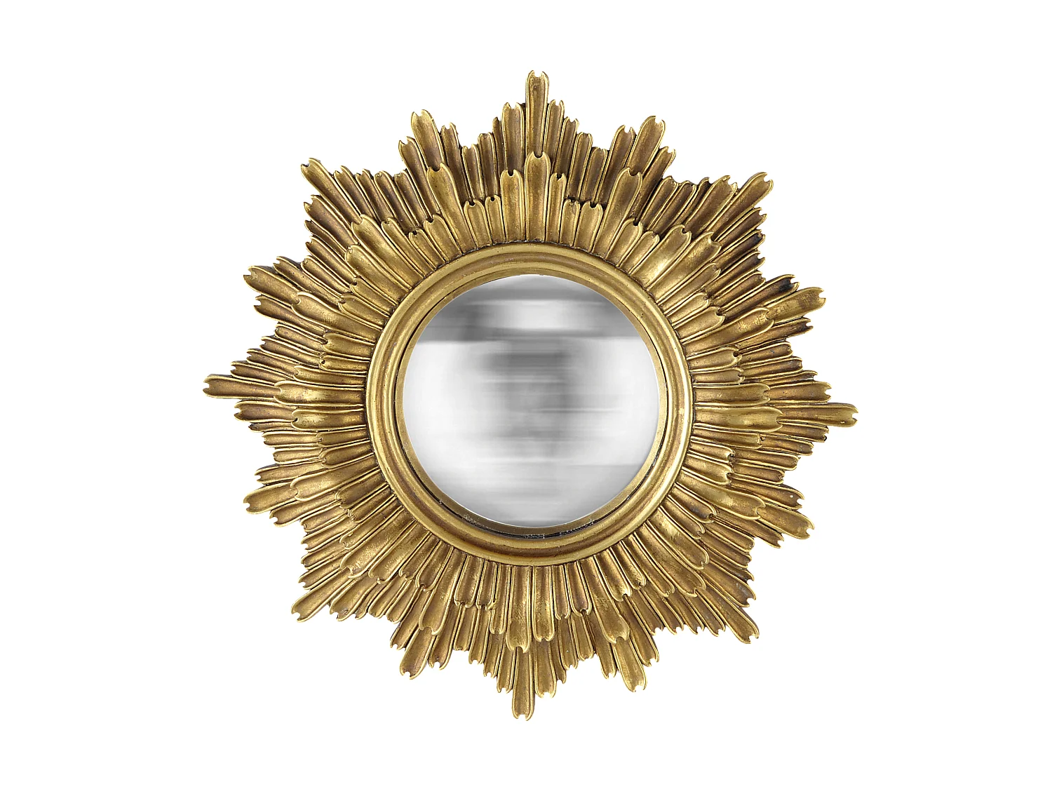 Miroir soleil convexe doré 30cm