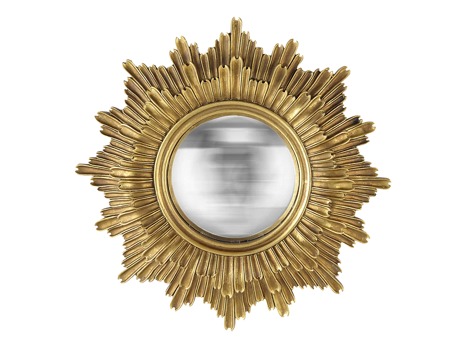 Miroir soleil convexe doré 30cm