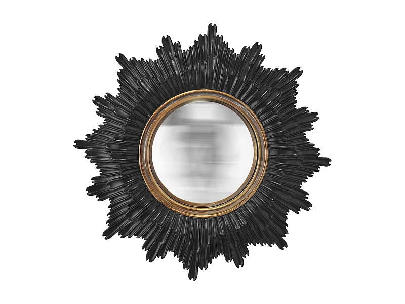 Miroir convexe soleil noir et doré 30cm