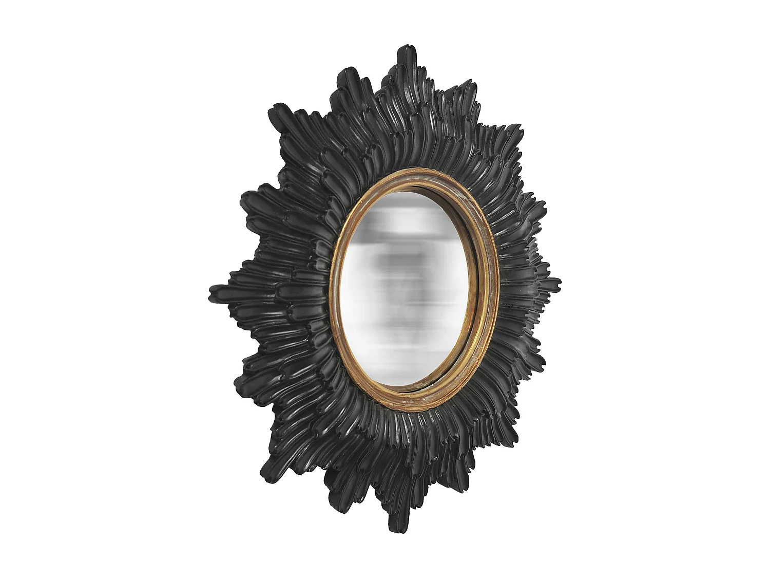 Miroir convexe soleil noir et doré 30cm