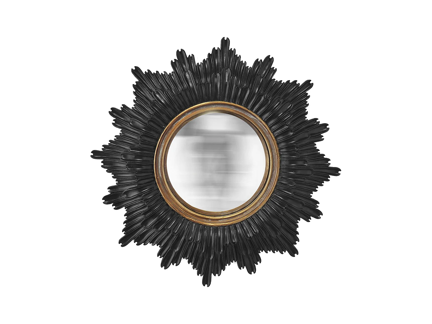 Miroir convexe soleil noir et doré 30cm
