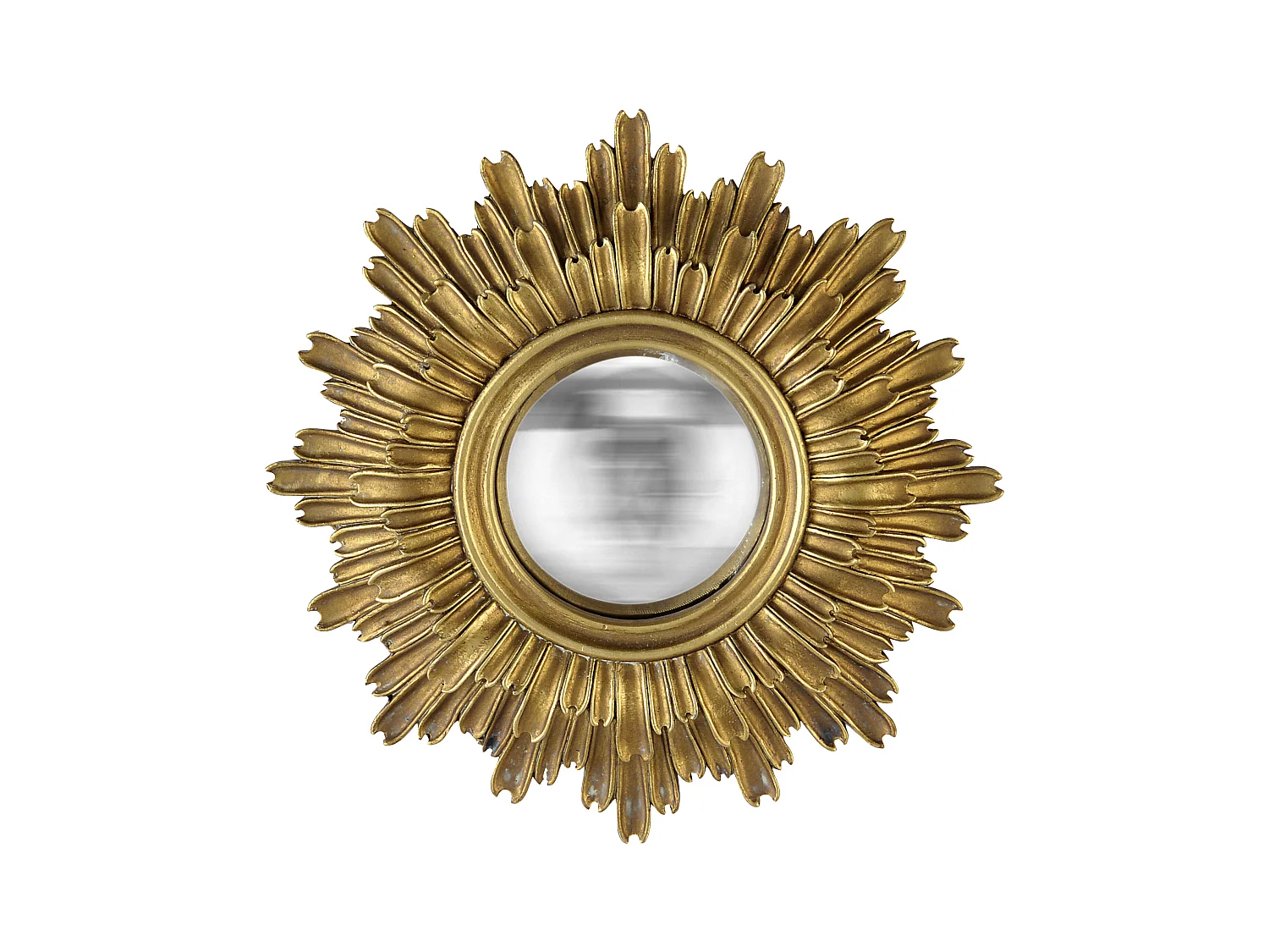 Miroir soleil convexe doré 24cm