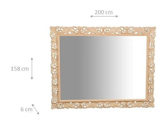 Grand miroir avec finition brute naturelle - 200x158 cm